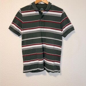 Splash Green and Red Striped Polo Shirt